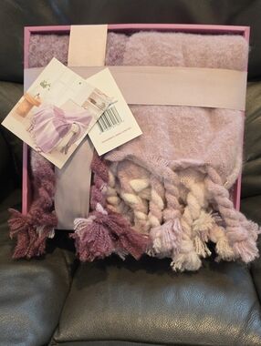 Plush Lavender Ombre Throw Blanket - Soft Cozy Accent